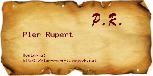Pler Rupert névjegykártya